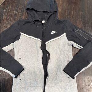 Nike Tech Black and Gray Hooded Jacket and sweats.